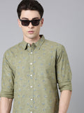Green printed Pure Cotton Full Sleeve Shirt