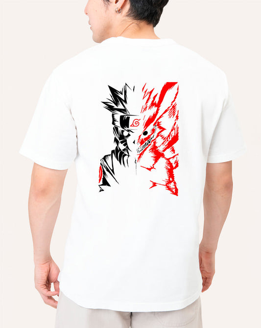 Broon Men White Printed Round Neck T-Shirt