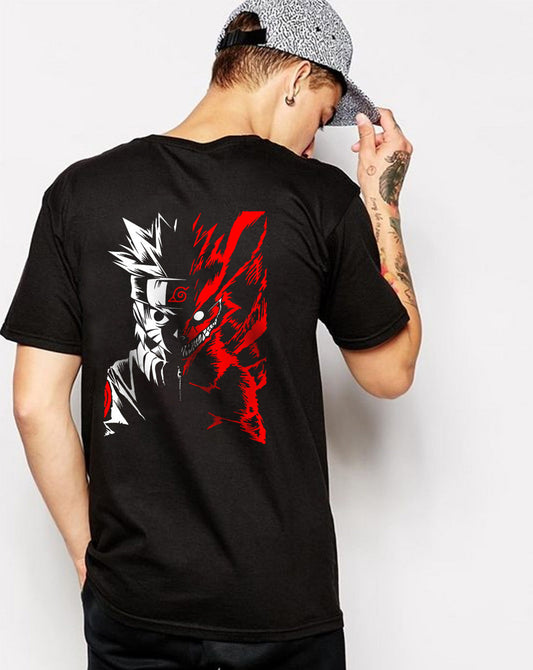 Broon Men Black Printed Round Neck T-Shirt