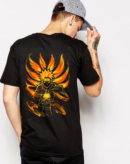 Broon Men Black Printed Round Neck T-Shirt