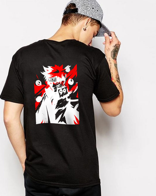 Broon Men Black Printed Round Neck T-Shirt