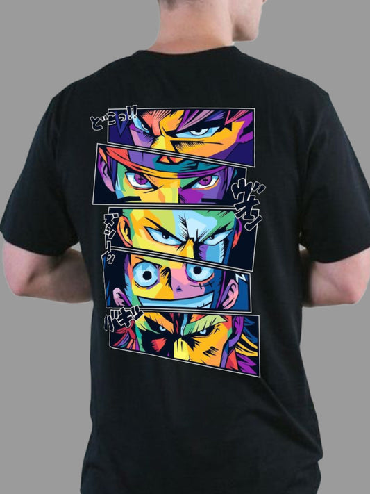 Broon Men Black Printed Round Neck T-Shirt