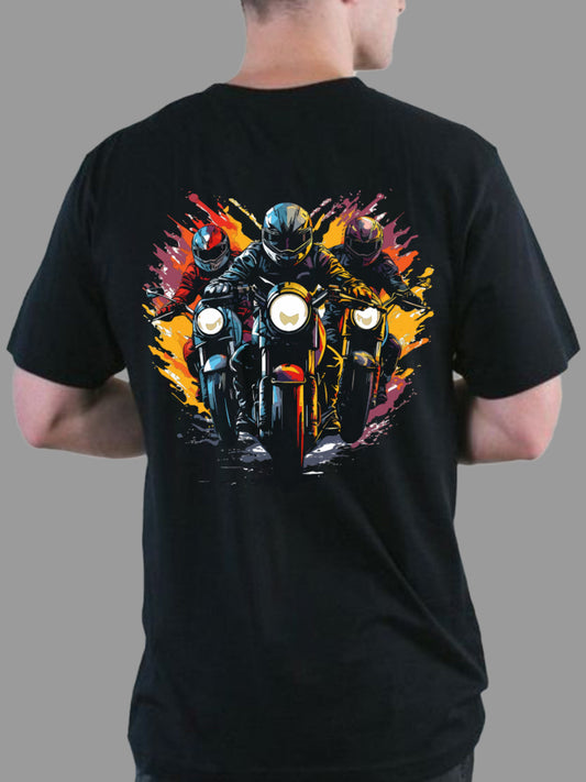 Broon Men Black Printed Round Neck T-Shirt