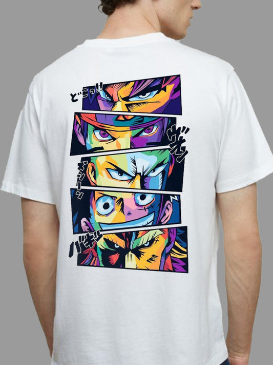 Broon Men White Printed Round Neck T-Shirt