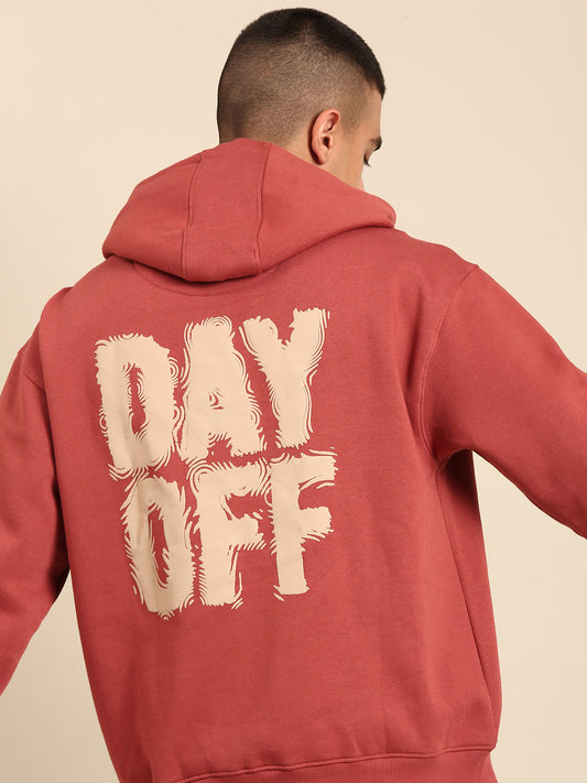 Men Printed Full Sleeve Hooded Sweatshirt