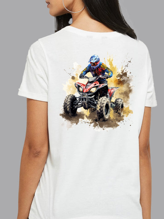 Broon Women Printed Round Neck White T-Shirt