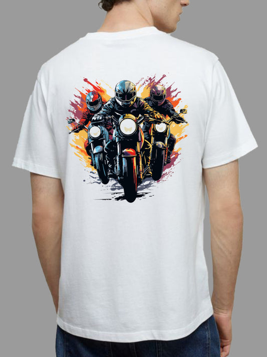 Broon Men White Printed Round Neck T-Shirt