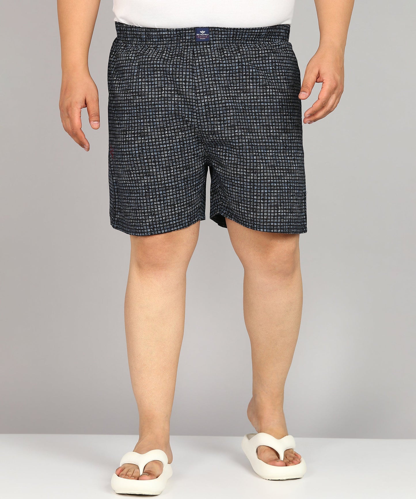 Men Plus Size Black Printed Boxer