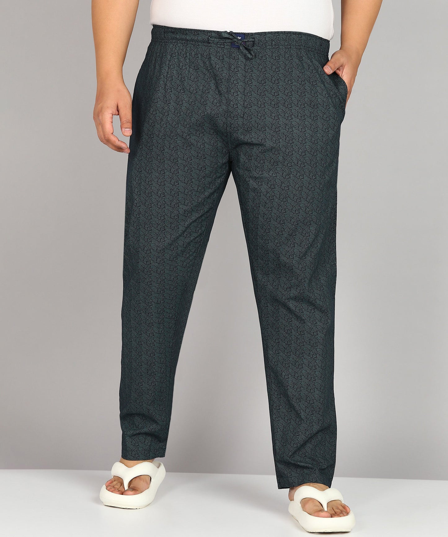 Men Plus Size Black Printed Pyjama