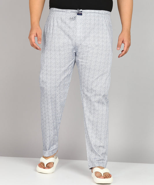Men Plus Size White Plus Printed Pyjama
