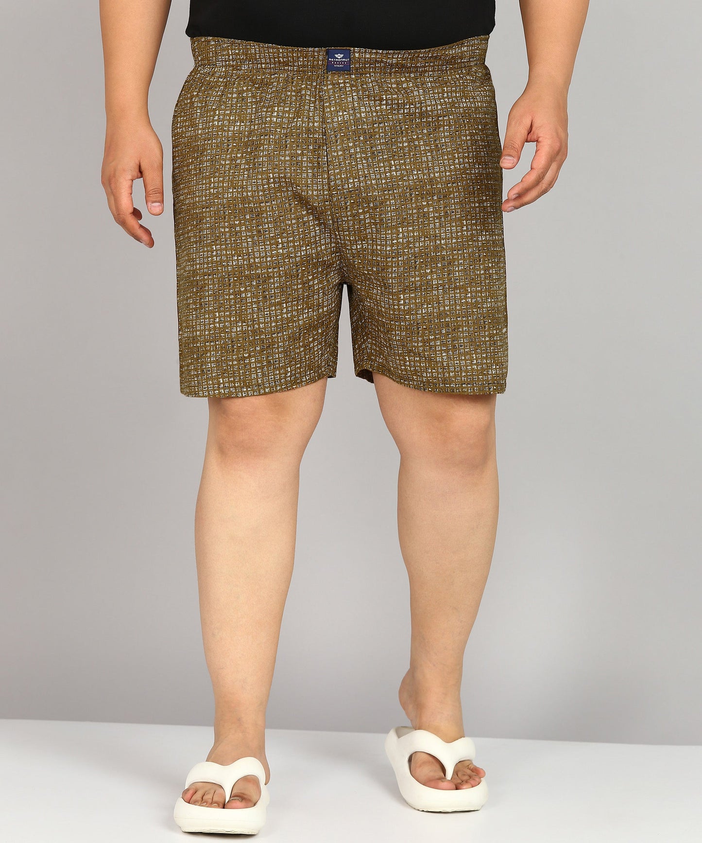 Men Plus Size Brown Printed Boxer