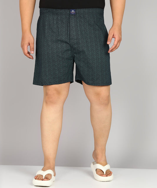 Men Plus Size Black Printed Boxer