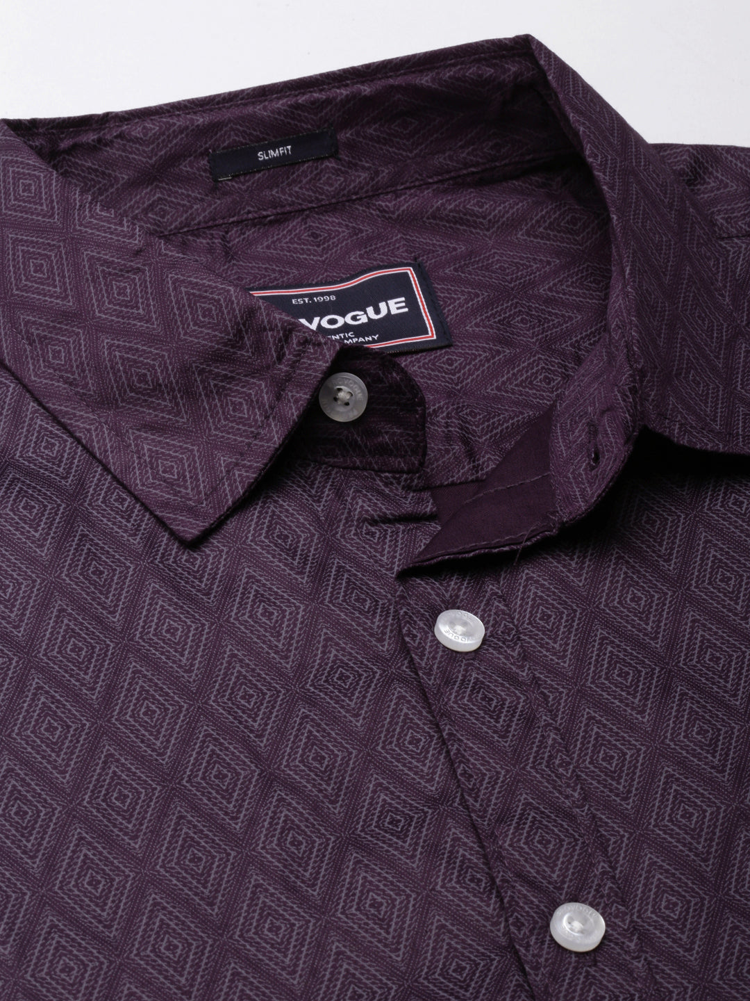 Men Purple Printed Pure Cotton Full Sleeve Casual Shirt