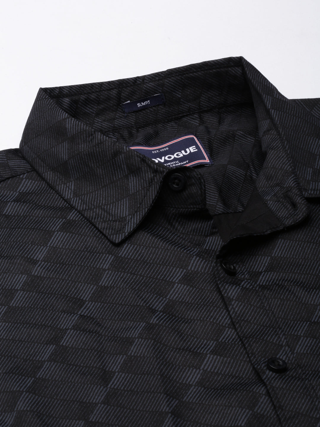 Men Black Printed Pure Cotton Full Sleeve Casual Shirt