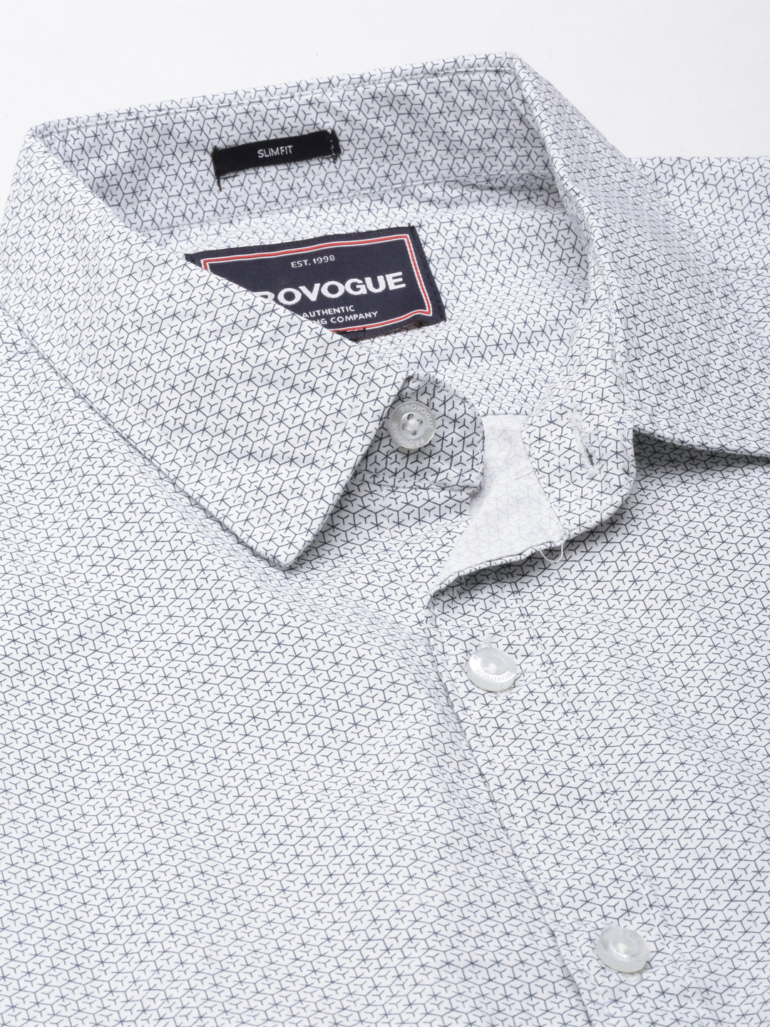 Men White Printed Pure Cotton Full Sleeve Casual Shirt