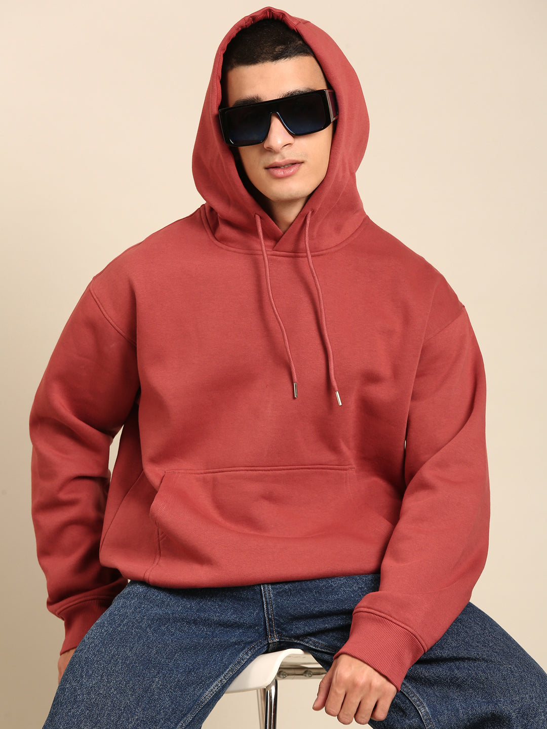 Men Printed Full Sleeve Hooded Sweatshirt