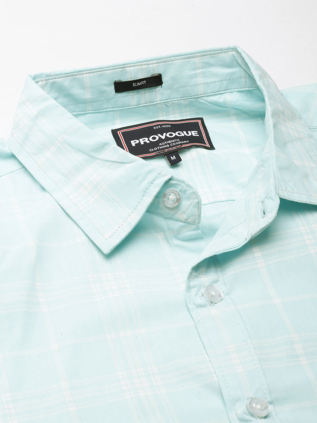 Men Sky Blue Checked Pure Cotton Full Sleeve Casual Shirt