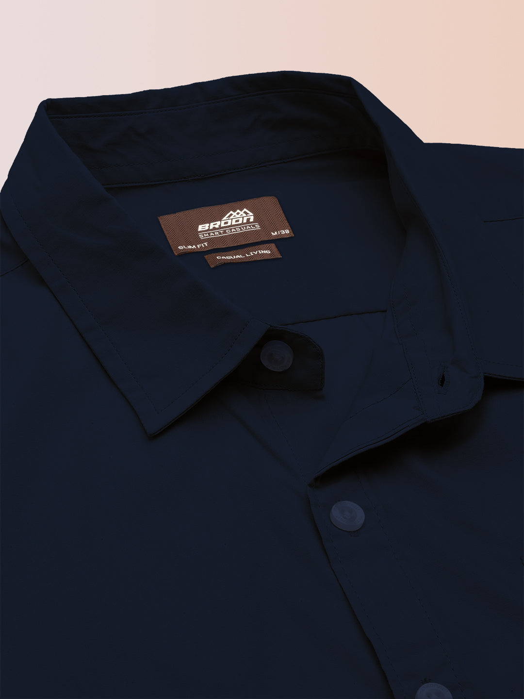 BROON Men Navy Blue Printed Full Sleeve Casual Shirt