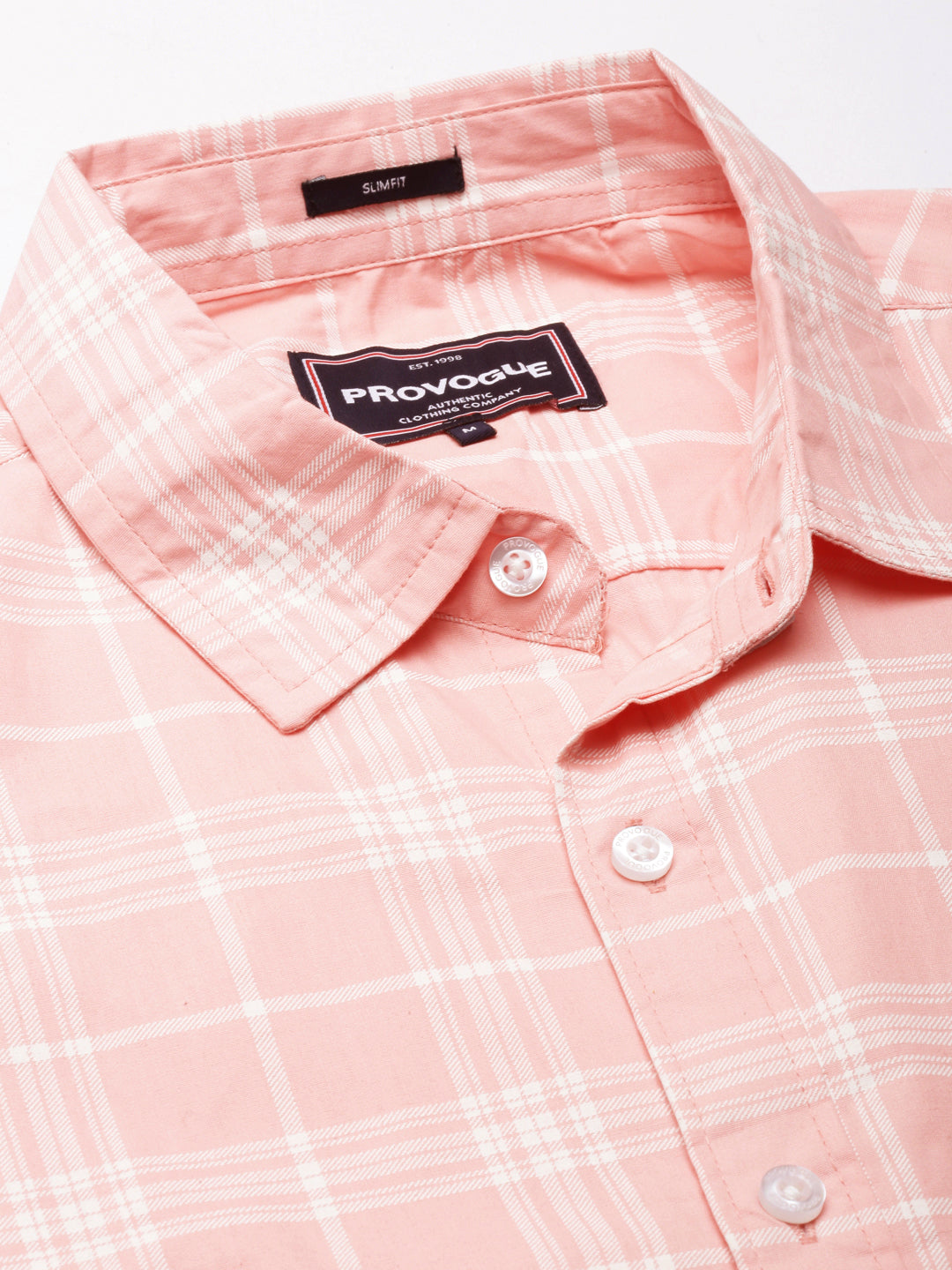 Men Pink Checked Pure Cotton Full Sleeve Casual Shirt