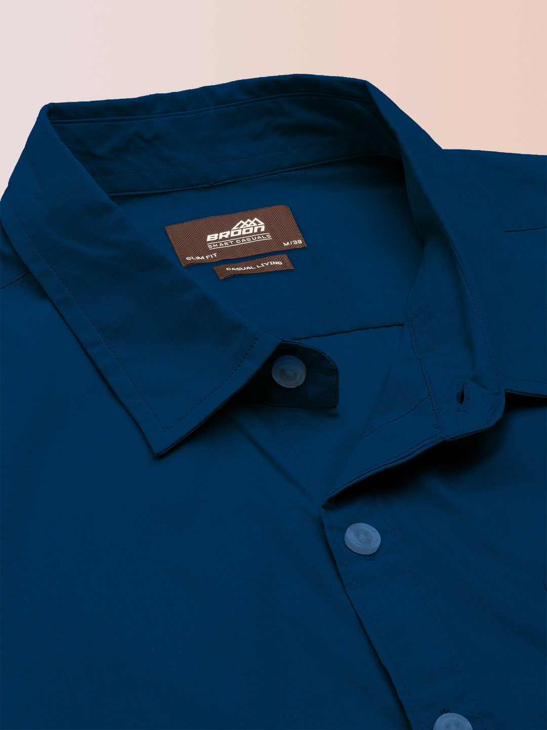 BROON Men Dark Blue Printed Full Sleeve Casual Shirt