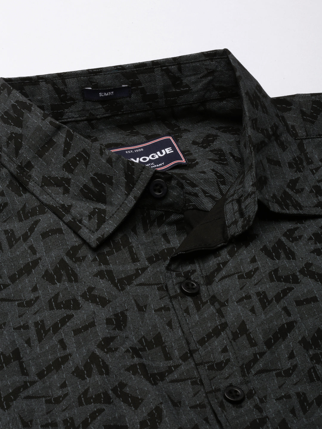 Men Black Printed Pure Cotton Full Sleeve Casual Shirt