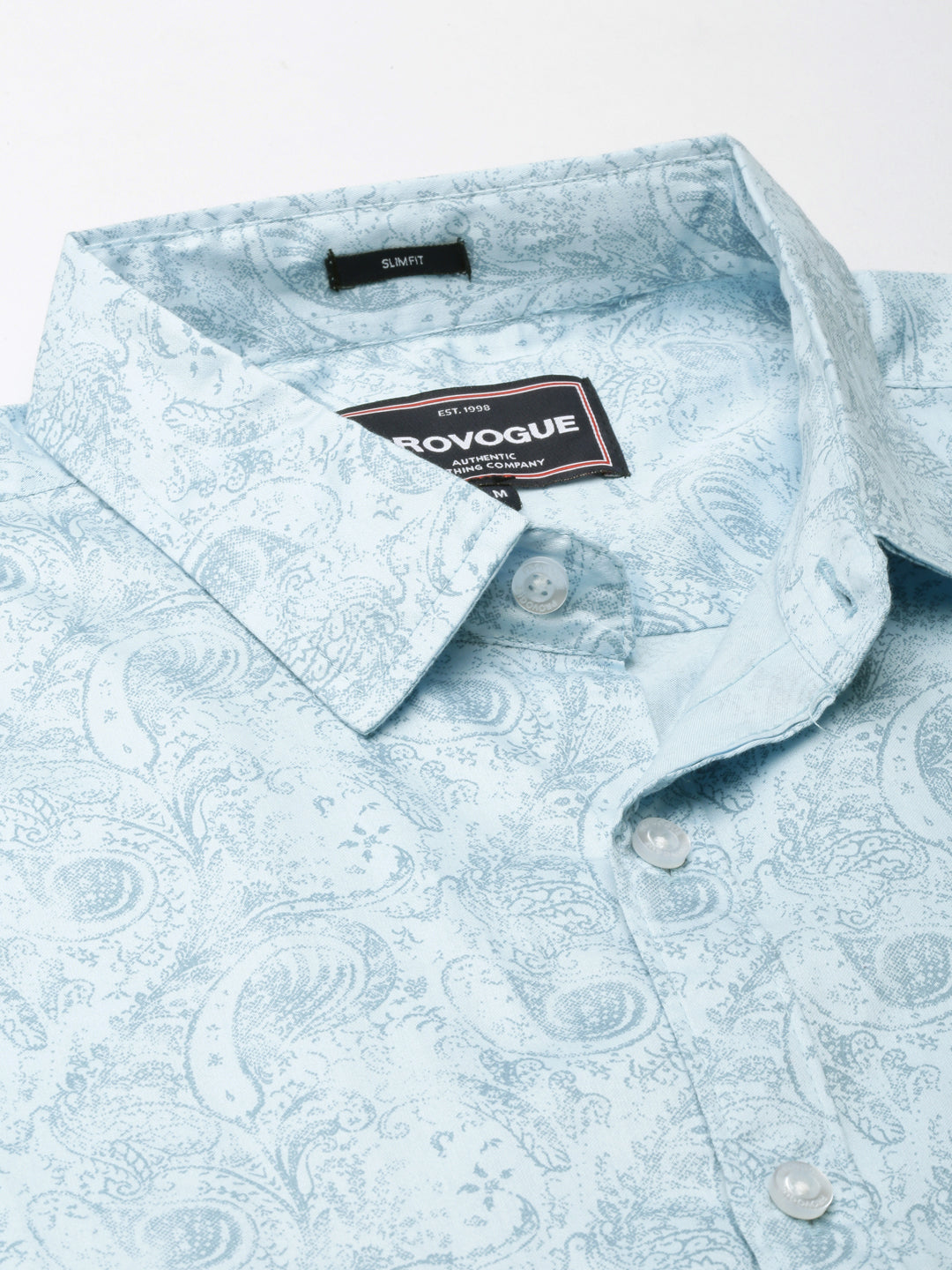 Men Light Blue Printed Pure Cotton Full Sleeve Casual Shirt