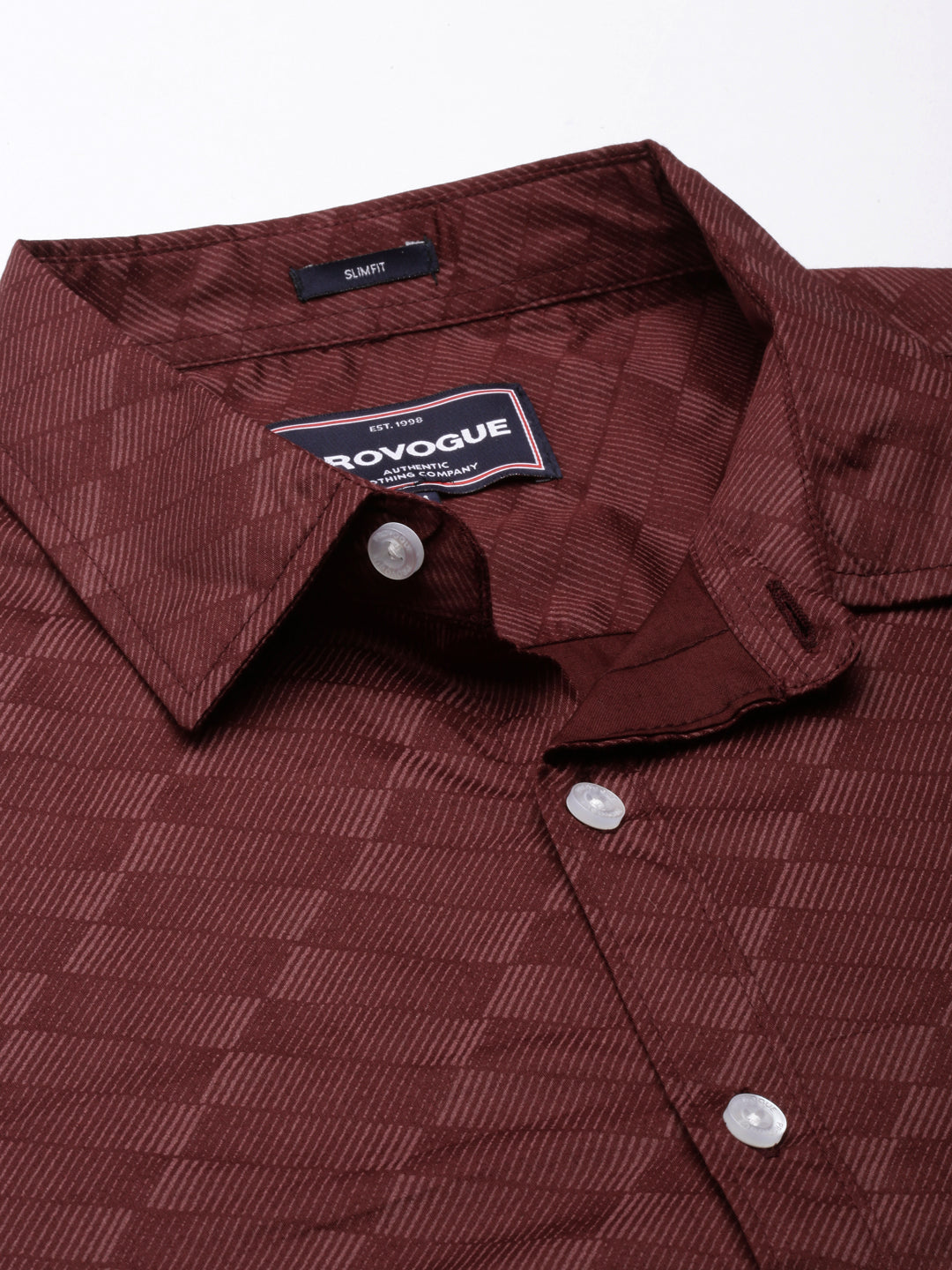Men Maroon Printed Pure Cotton Full Sleeve Casual Shirt