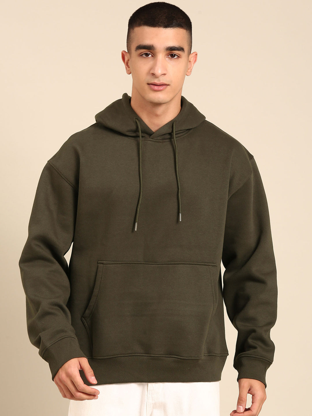Men Printed Full Sleeve Hooded Sweatshirt