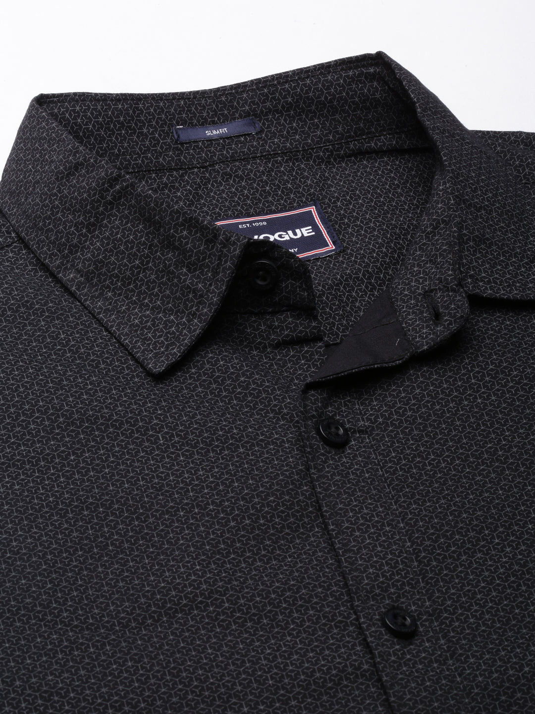Men Black Printed Pure Cotton Full Sleeve Casual Shirt