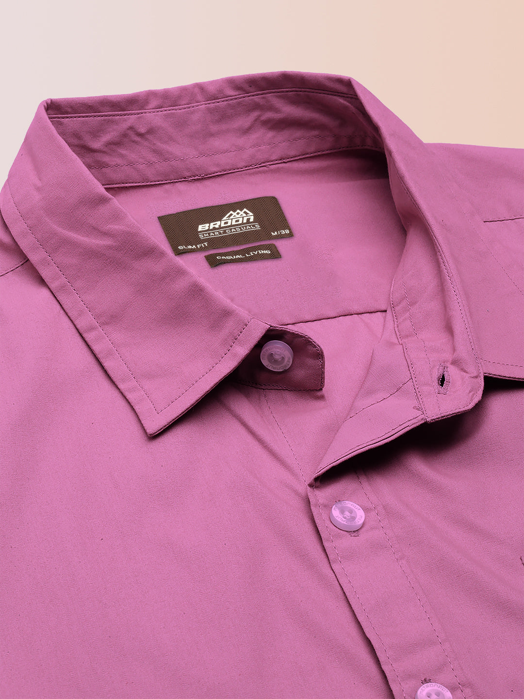 BROON Men Pink Printed Full Sleeve Casual Shirt