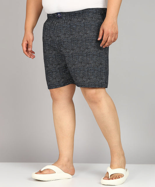 Men Plus Size Black Printed Boxer