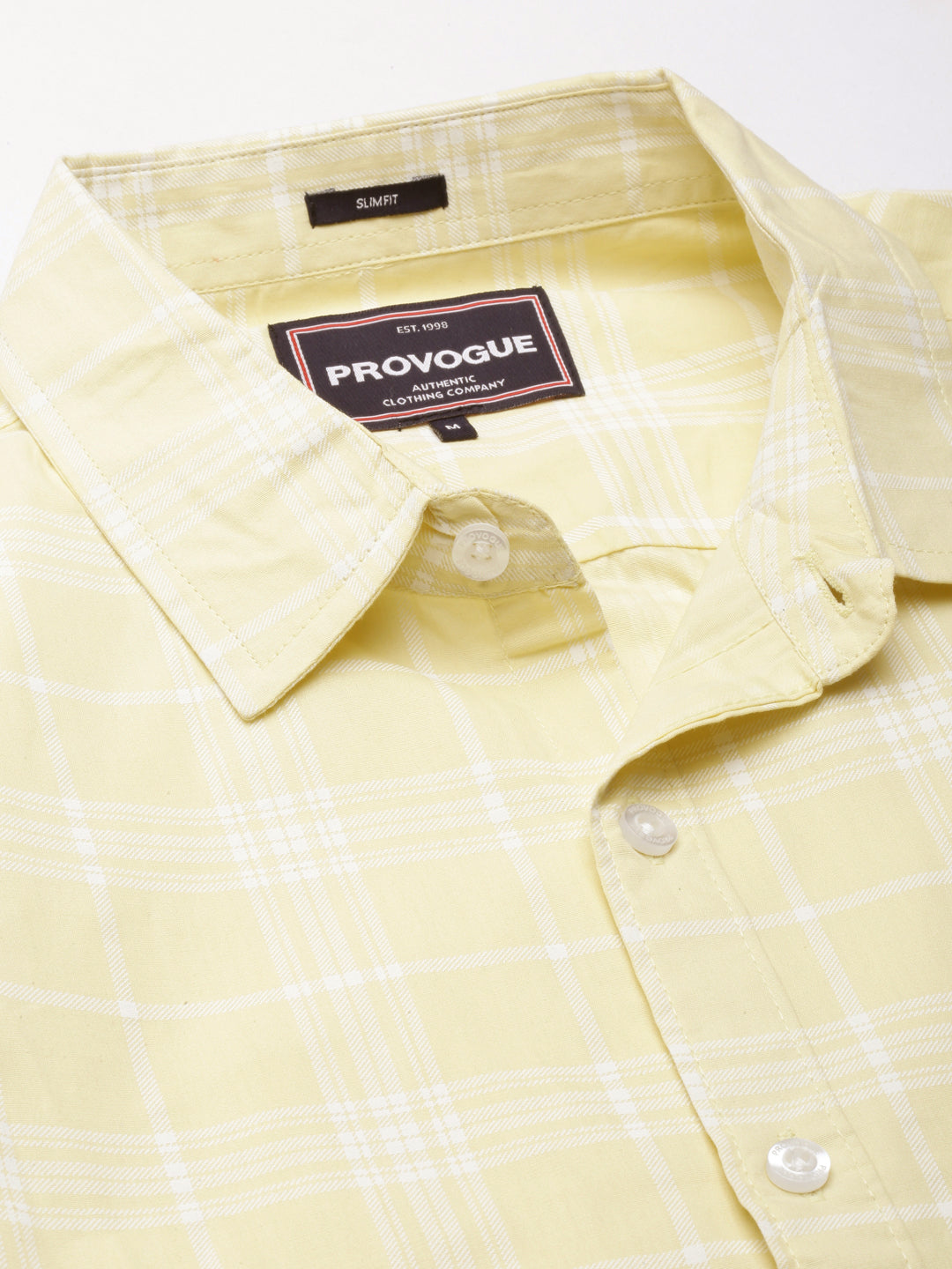 Men Yellow Checked Pure Cotton Full Sleeve Casual Shirt