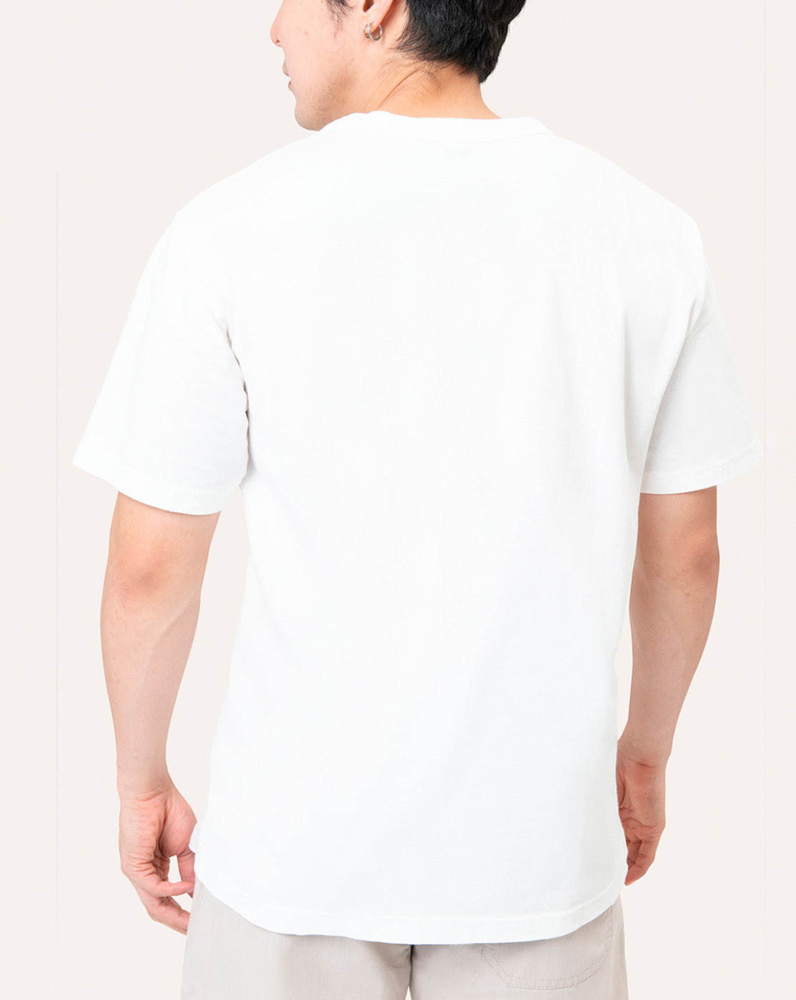 Broon Men White Printed Round Neck T-Shirt