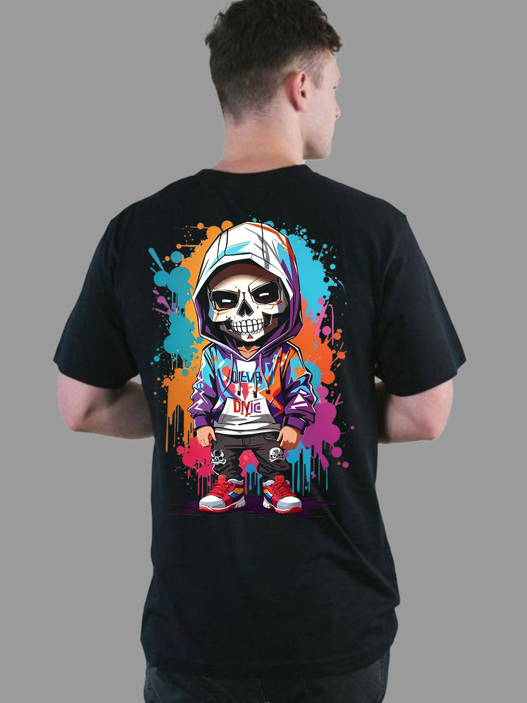 Broon Men Black Printed Round Neck T-Shirt