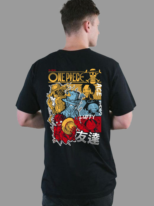 Broon Men Black Printed Round Neck T-Shirt