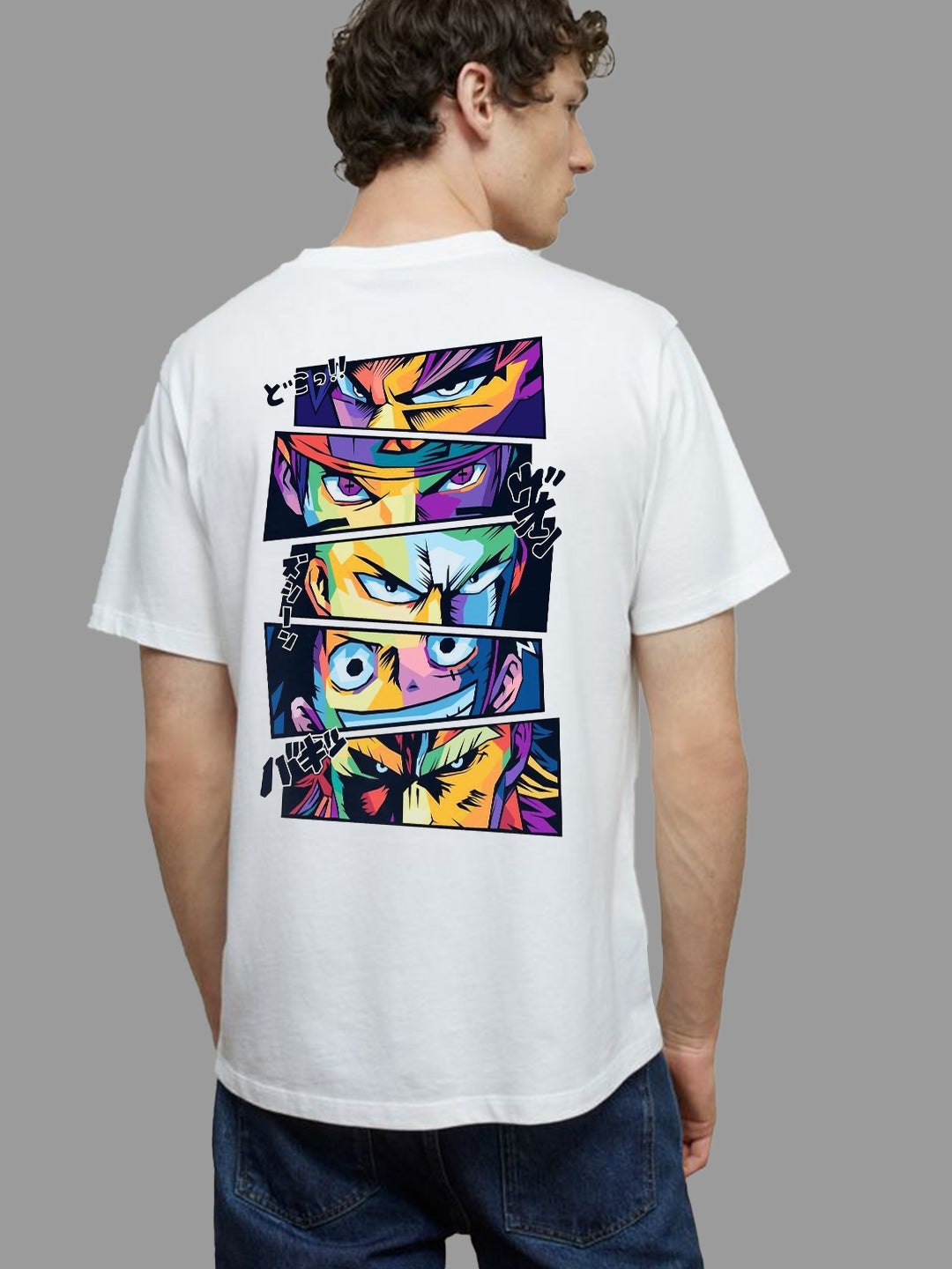 Broon Men White Printed Round Neck T-Shirt