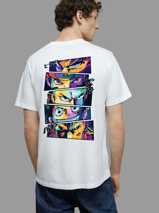 Broon Men White Printed Round Neck T-Shirt