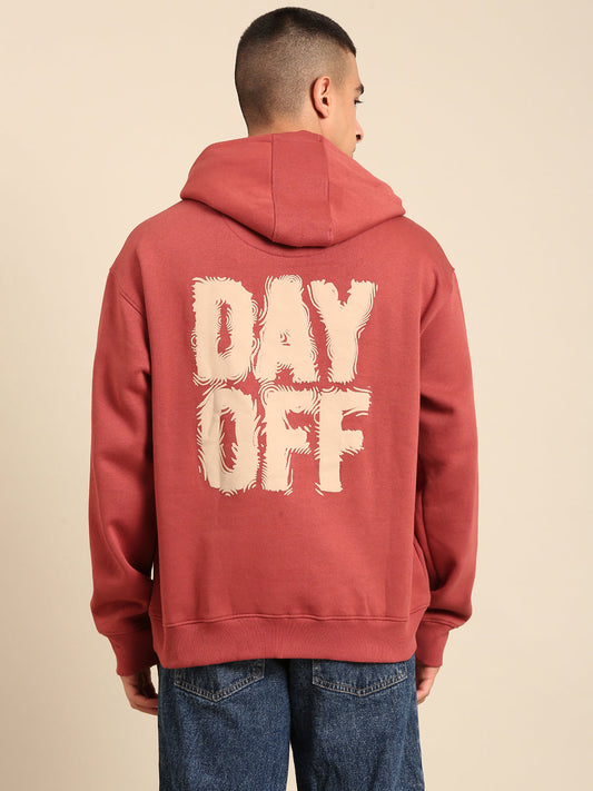 Men Printed Full Sleeve Hooded Sweatshirt