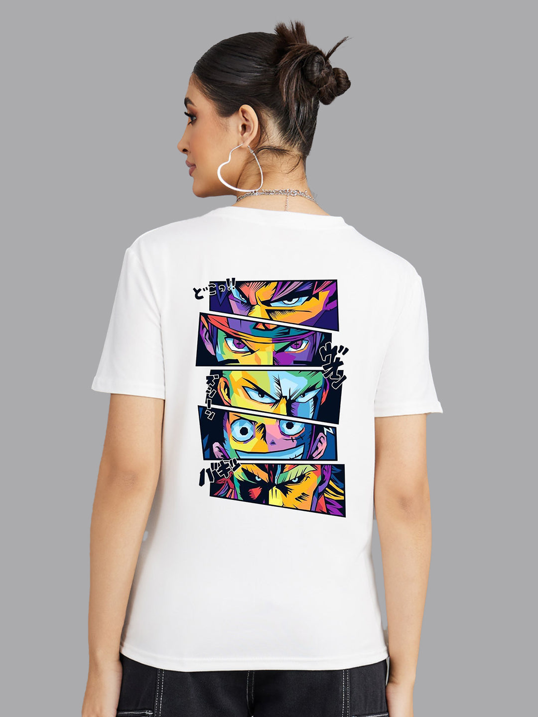 Broon Women Printed Round Neck White T-Shirt