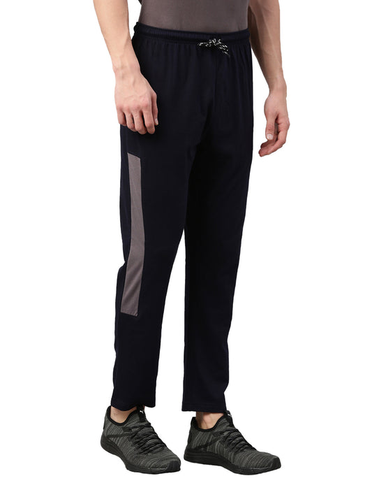 Solid Men Dark Blue Track Pants
