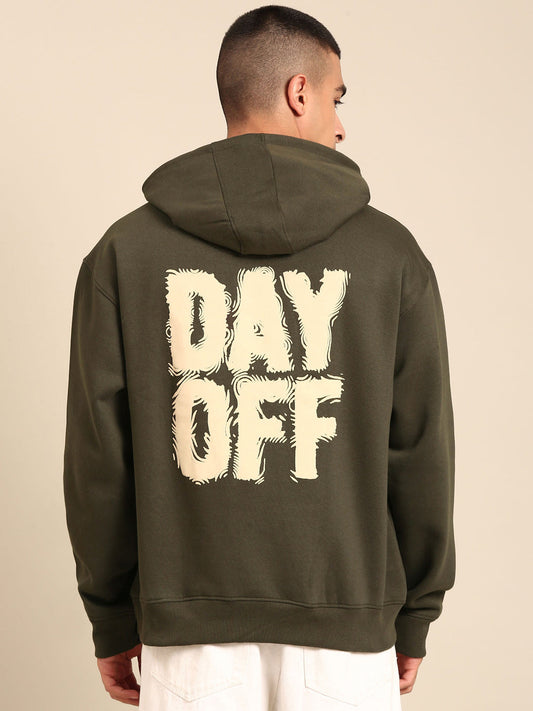 Men Printed Full Sleeve Hooded Sweatshirt