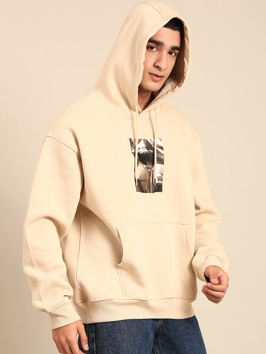 Men Printed Full Sleeve Hooded Sweatshirt