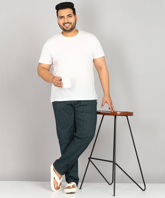 Men Plus Size Black Printed Pyjama