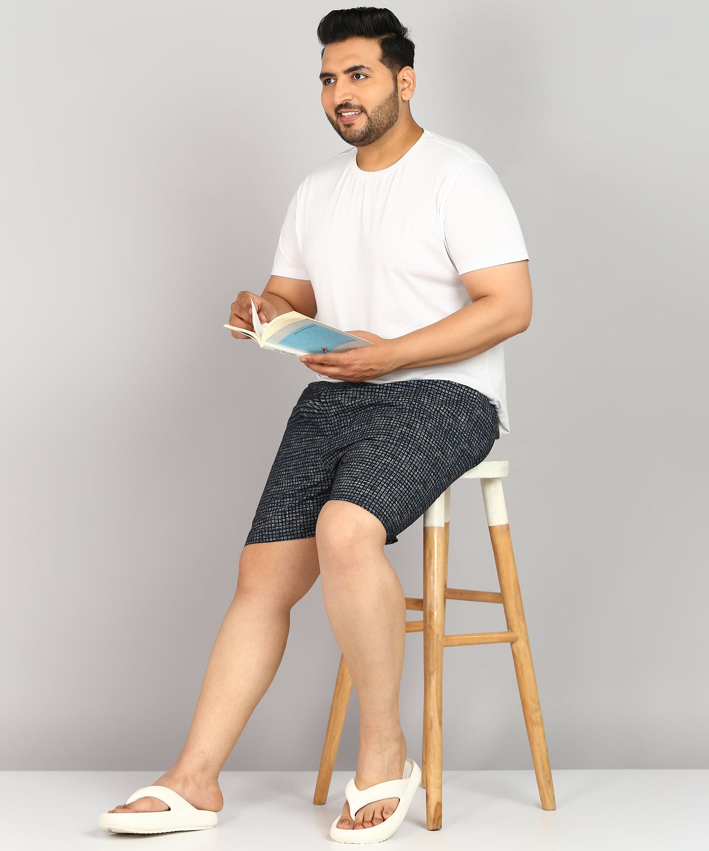 Men Plus Size Black Printed Boxer