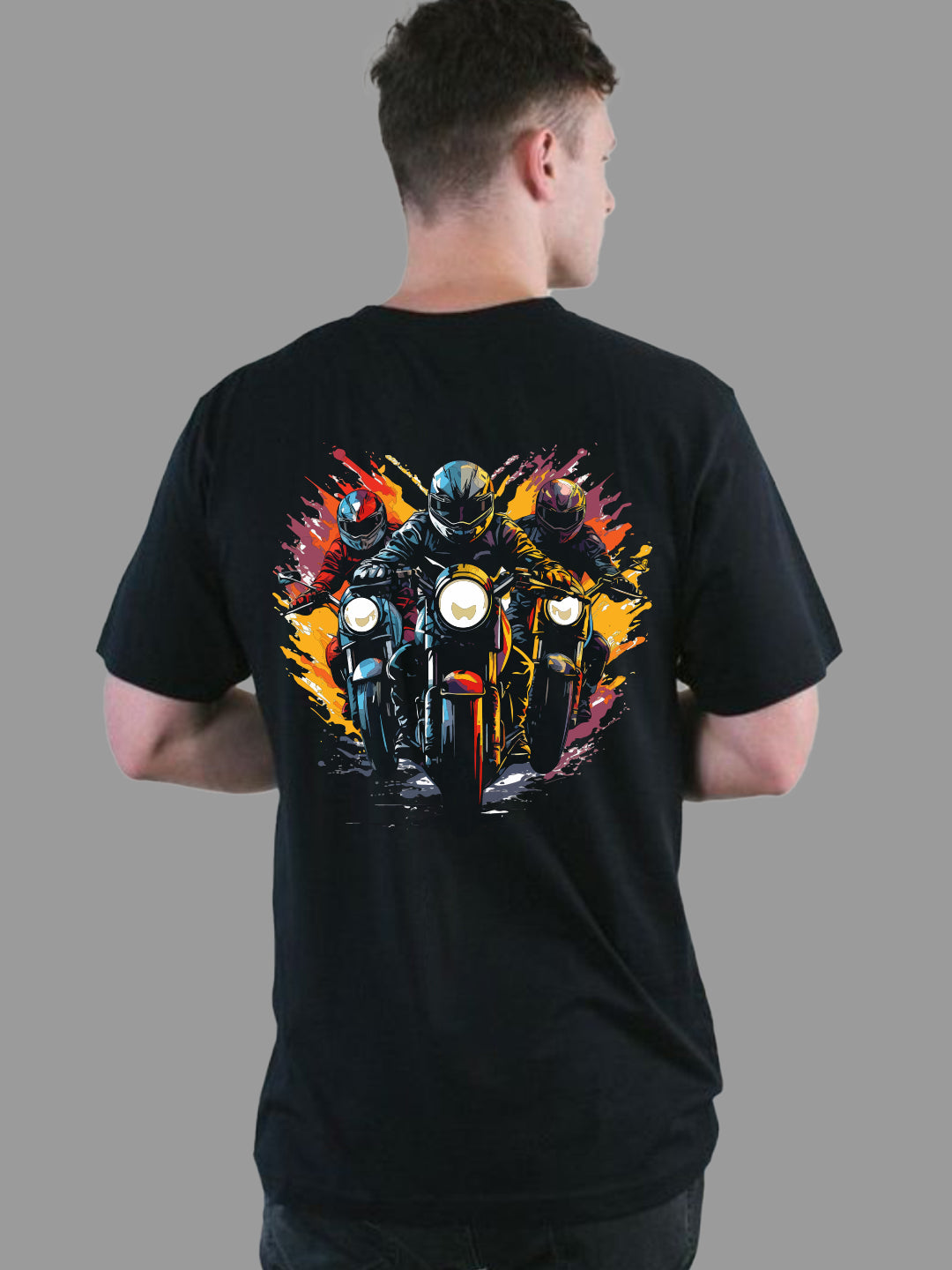 Broon Men Black Printed Round Neck T-Shirt