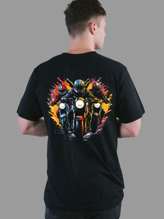 Broon Men Black Printed Round Neck T-Shirt