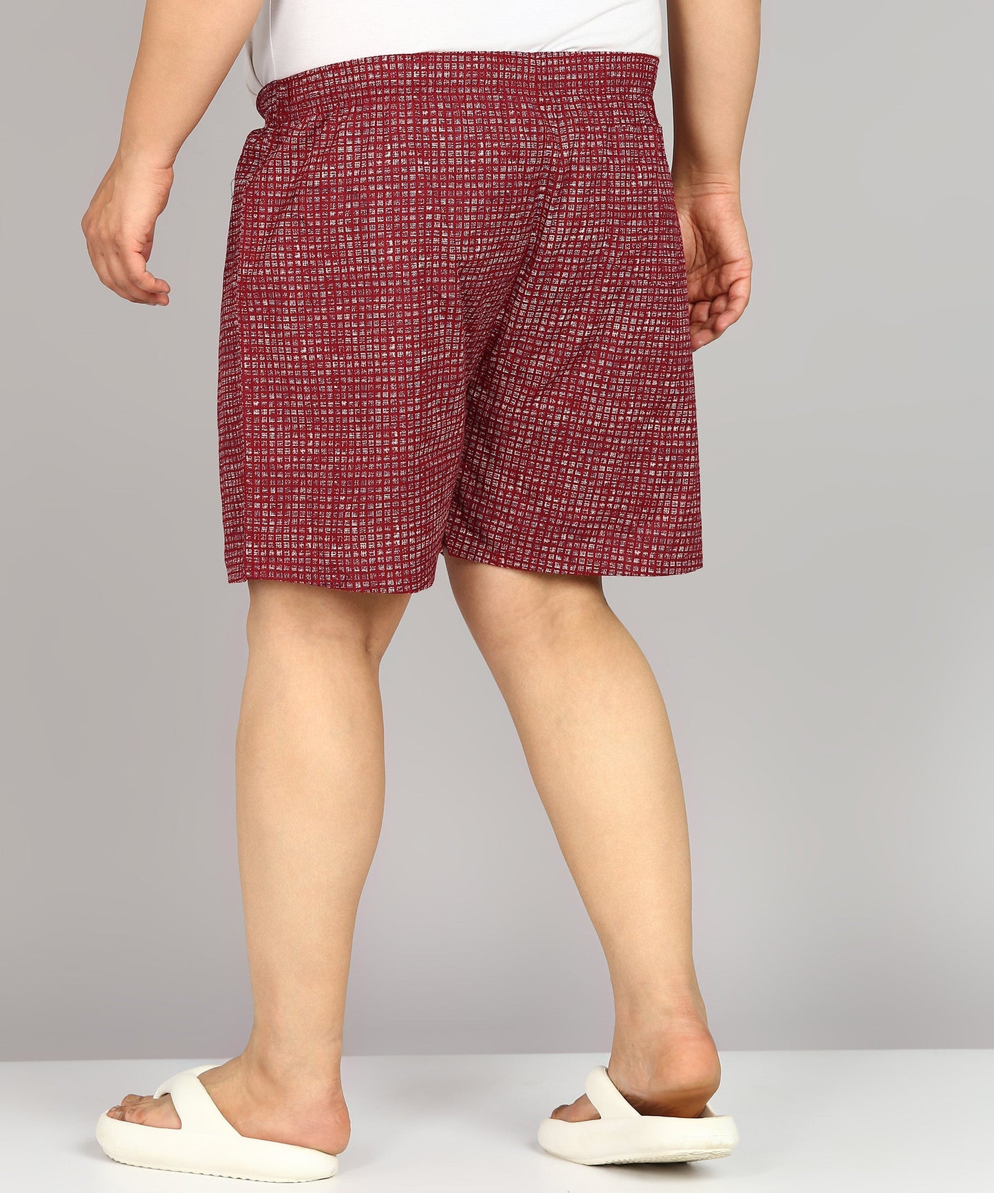 Men Plus Size Maroon Printed Boxer