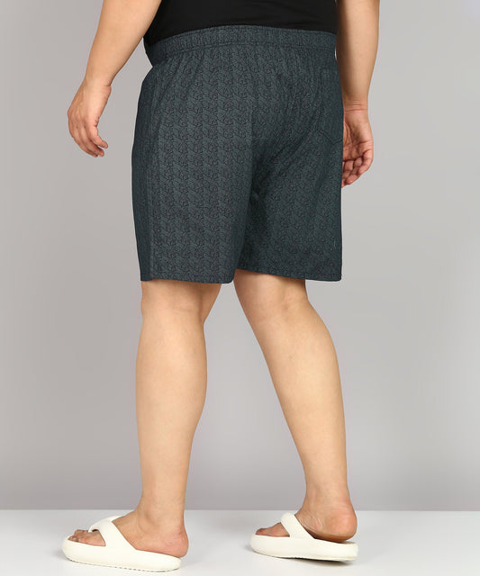 Men Plus Size Black Printed Boxer