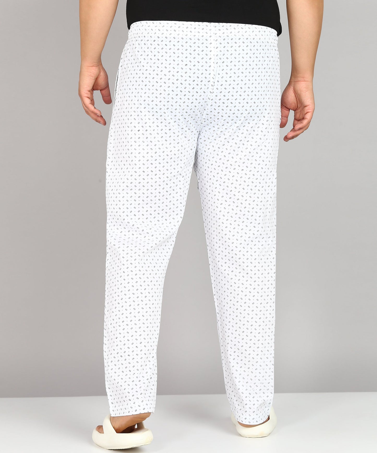 Men Plus Size White Plus Printed Pyjama