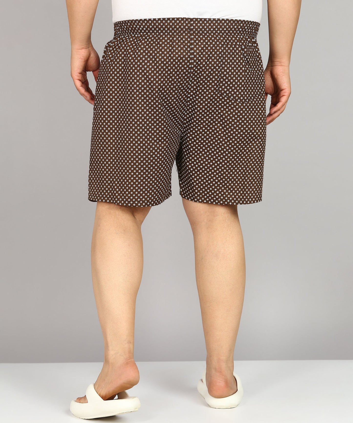 Men Plus Size Brown Printed Boxer